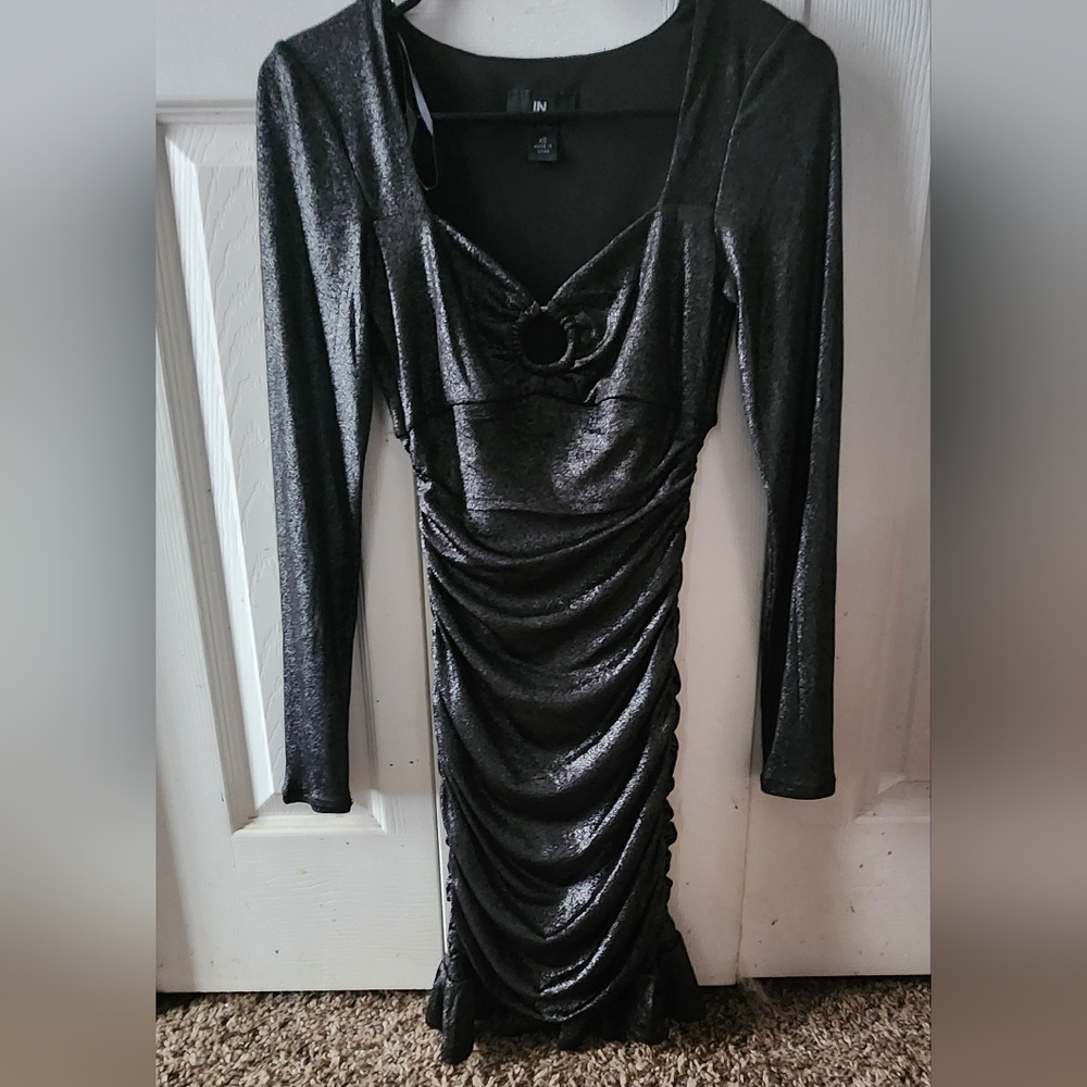 Elegant Black Long Sleeve Dress
